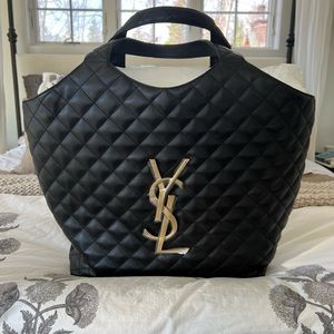 YSL Icare Maxi Shopping Bag in Quilted Lambskin